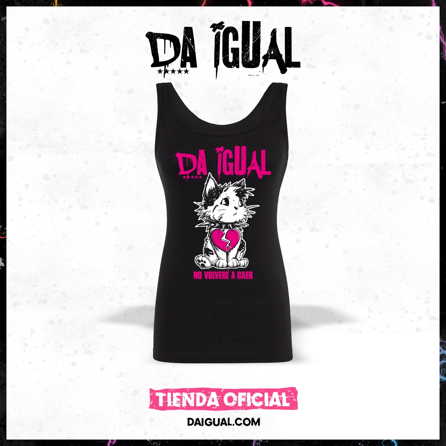 Camiseta Da Igual Oficial (GATITO Punk No Volveré A Caer) W