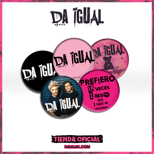 Da Igual - Pack de Chapas e imanes